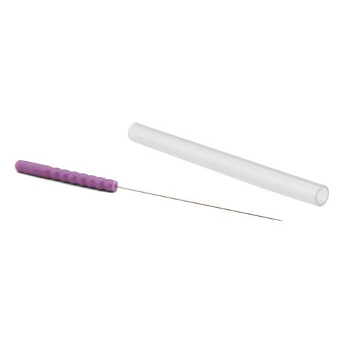 Acupuncture needles with plastic handle, siliconized - MOXOM Silk Plus - 0.25 x 30 mm (with tube) 100 needles, 1022084, Agulhas de acupuntura MOXOM