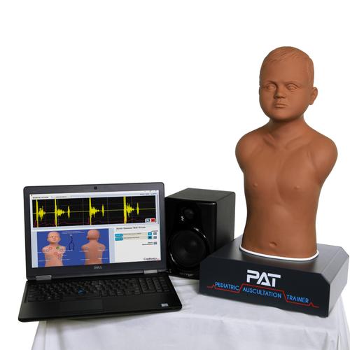 Педиатрический тренажер для обучения аускультации PAT®, темная кожа, 1022473, Тренажеры и симуляторы по аускультации