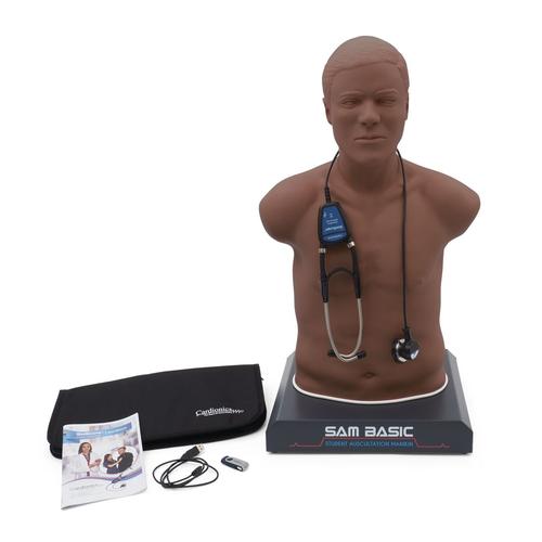 SAM Basic® - Affordable Adult Auscultation Manikin with laptop, dark skin tone, 1023422, Auscultation