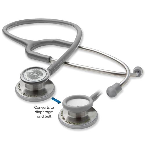 Adscope 608 - Convertible Clinician Stethoscope - Gray, 1023857, Stethoscopes and Otoscopes