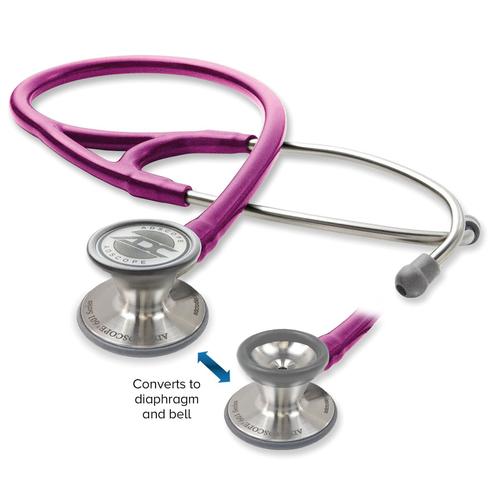 Adscope 601 - Convertible Cardiology Stethoscope - Metallic Raspberry, 1023920, Stethoscopes and Otoscopes