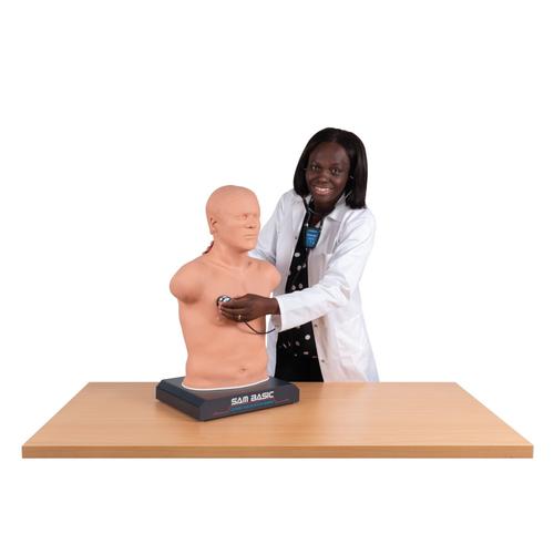 SAM Basic® - Affordable Adult Auscultation Manikin mit Laptop, hellhäutig, 1024090, Auskultation