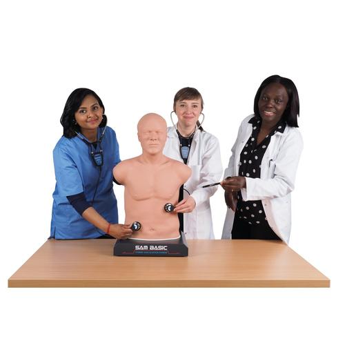 SAM Basic® - Affordable Adult Auscultation Manikin mit Laptop, hellhäutig, 1024090, Auskultation