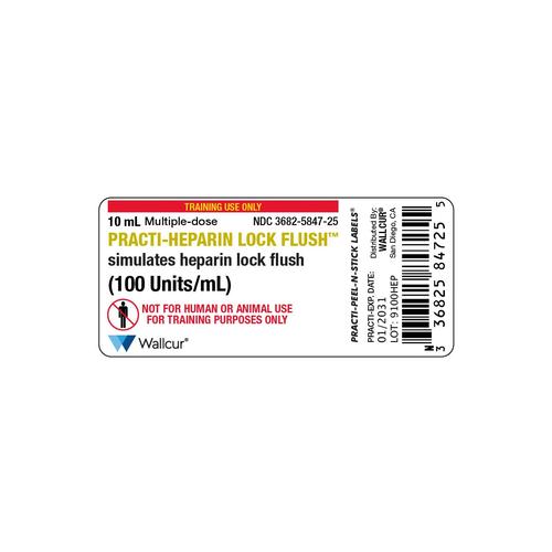 Etiquetas de Practi-Frasco-Heparina Lock Flush 100U/ml (x100), 1025024, Practi-etiquetas adesivas

