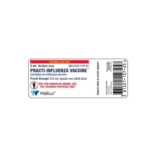 Practi-Etiqueta de Frasco de Vacina de Influenza de 5ml (x100), 1025061, Practi-etiquetas adesivas

