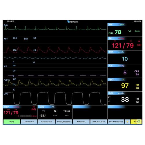 Симулятор экрана монитора пациента CARESCAPE™ B40 для REALITi 360, 8000969, Специализированные реанимационные мероприятия при травме (ATLS)