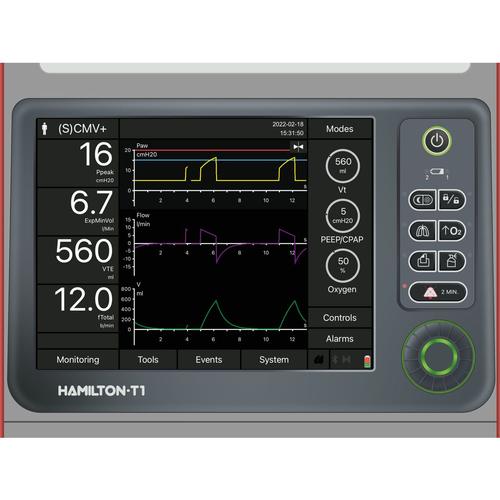 Hamilton T1® Ventilator Screen Simulation for REALITi 360, 8001137, AED Trainers