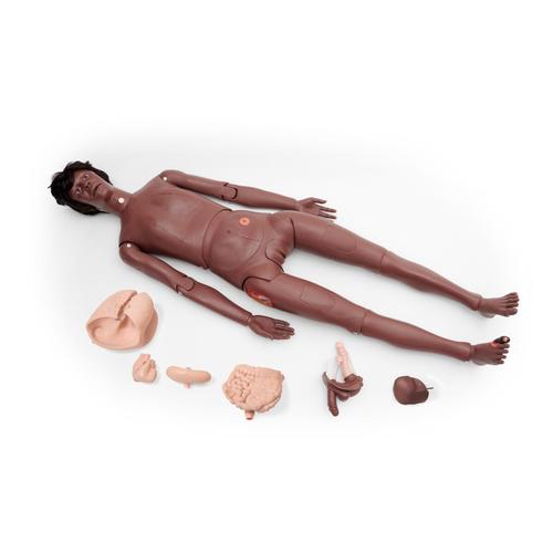 3B Scientific® Maniquí de cuidados PRO Dark, 1023316 [P10/1D], Cuidado del paciente adulto