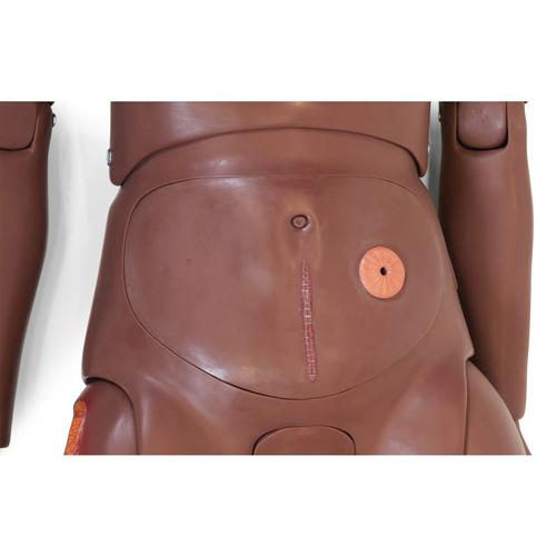 3B Scientific® Maniquí de cuidados PRO Dark, 1023316 [P10/1D], Cuidado del paciente adulto