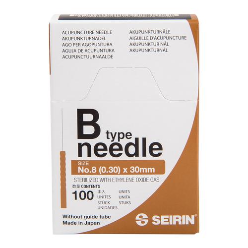 SEIRIN ® tipo B – 0,30 x 30mm, marrón, 100 peças por caixa., 1017652 [S-B3030], Agulhas de acupuntura SEIRIN