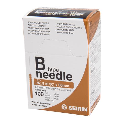 SEIRIN ® tipo B – 0,30 x 30mm, marrón, 100 peças por caixa., 1017652 [S-B3030], Agulhas de acupuntura SEIRIN