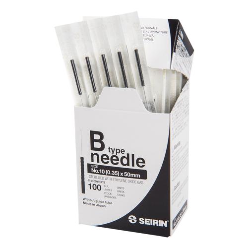 SEIRIN ® tipo B – 0,35 x 50mm, negra, 100 peças por caixa., 1017654 [S-B3550], Agulhas de acupuntura SEIRIN