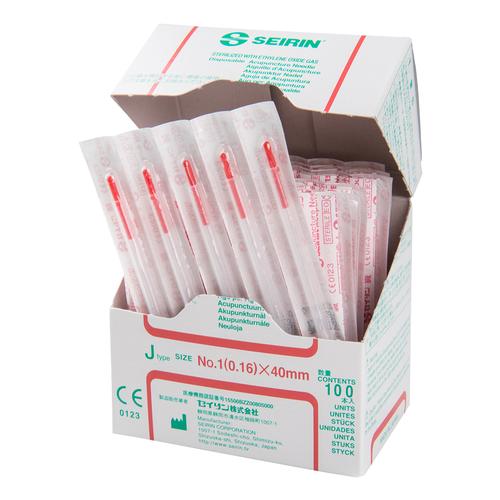 S-J1640 SEIRIN J-Type needle with guide tube Diameter: 0.16 mm Length: 40 mm Colour: red, 1002417 [S-J1640], Acupuncture Needles SEIRIN