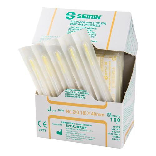 S-J1840 SEIRIN J-Type needle with guide tube; Diameter 0.18 mm Length 40 mm Colour yellow, 1002419 [S-J1840], Acupuncture Needles SEIRIN