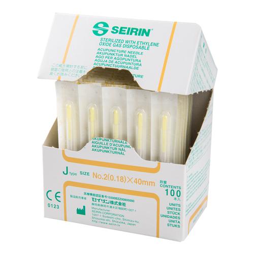 S-J1840 SEIRIN J-Type needle with guide tube; Diameter 0.18 mm Length 40 mm Colour yellow, 1002419 [S-J1840], Acupuncture Needles SEIRIN