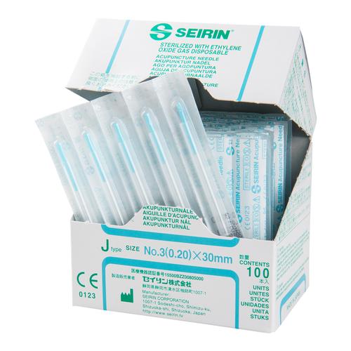 SEIRIN ® tipo J, incomparavelmente suave Diâmetro: 0,20 mm Comprimento: 30 mm Cor: azul, 1002420 [S-J2030], Agulhas de acupuntura SEIRIN