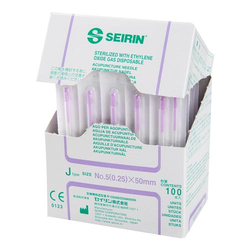 SEIRIN ® tipo J, incomparavelmente suave Diâmetro 0,25 mm Comprimento 50 mm Cor violeta, 1002425 [S-J2550], Agulhas de acupuntura SEIRIN