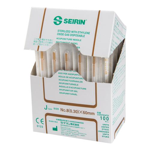 S-J3060 SEIRIN J-type needle with guide tube; Diameter 0.30 mm Length 60 mm Colour brown, 1002429 [S-J3060], Acupuncture Needles SEIRIN