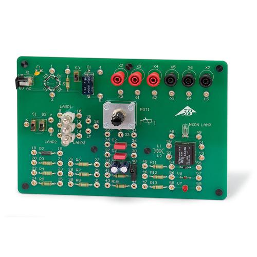 Platine d'expérimentation électricité - électronique, 1000573 [U11380-230], Power supplies up to 25 V AC and 60 V DC