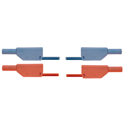 Câbles d'Expérimentation de Sécurité, 75cm, 2,5 mm², bleu, rouge, (2 pcs), 1017718 [U13816], Cordons de laboratoire