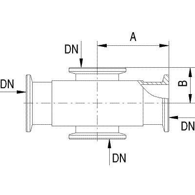 Crosspiece DN 16 KF, 1002924 [U14511], Vacuum Pumps - Accessory