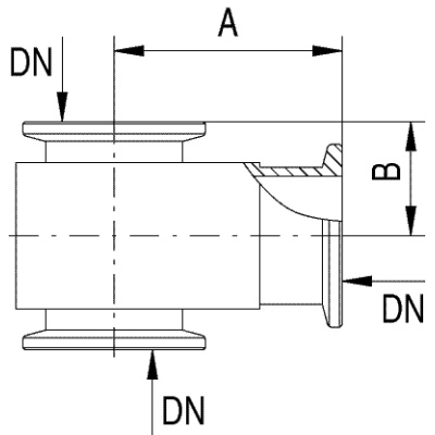 T-Piece DN 16 KF, 1002925 [U14512], Vacuum Pumps - Accessory