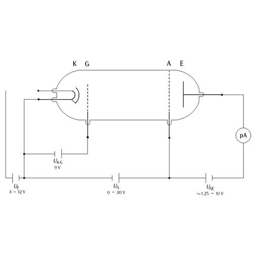 Franck-Hertz-Röhre (Neon)
mit Anschlusssockel, 1000912 [U8482230], Elektronenröhren – Typ D