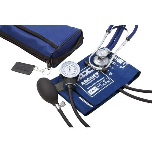 ADC Combo II SR Kit de esfigmomanómetro aneroide/estetoscopio profesional de bolsillo, azul, 1023716 [W51480RB], Estetoscopios y otoscopios