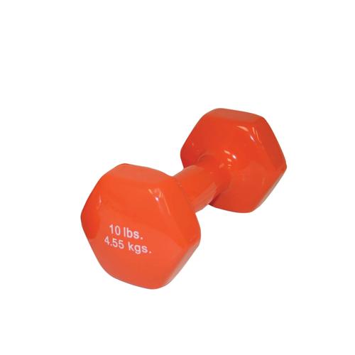 Cando Dumbbells - 10 lbs. Orange, 1015480 [W53647], Dumbbells - Weights