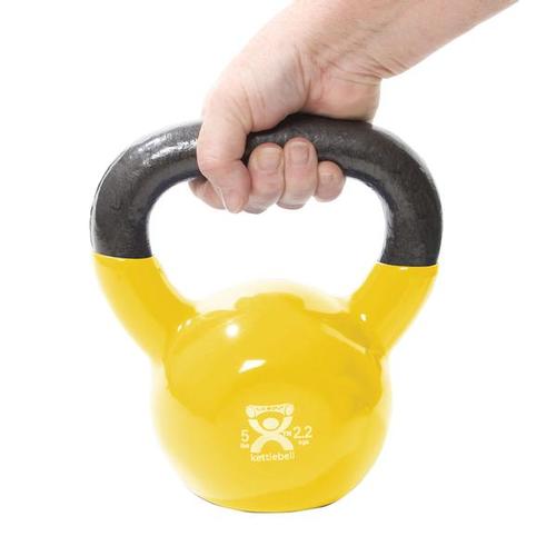 Cando Kettle Bell, 5 lb. - Yellow | Alternative to dumbbells, 1015412 [W67018], Pesos
