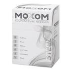 Acupuncture needles with steel handle, uncoated - MOXOM Steel - 0.20 x 15 mm (without tube) 100 needles, 1022120, акупунктурные иглы MOXOM