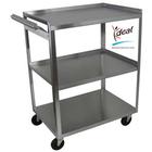3 Shelf Stainless Steel Utility Cart with Handle, W56105H, Carrito