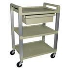 Three Shelf Poly Cart with Drawer, W56110D, Chariots pour Acupuncture